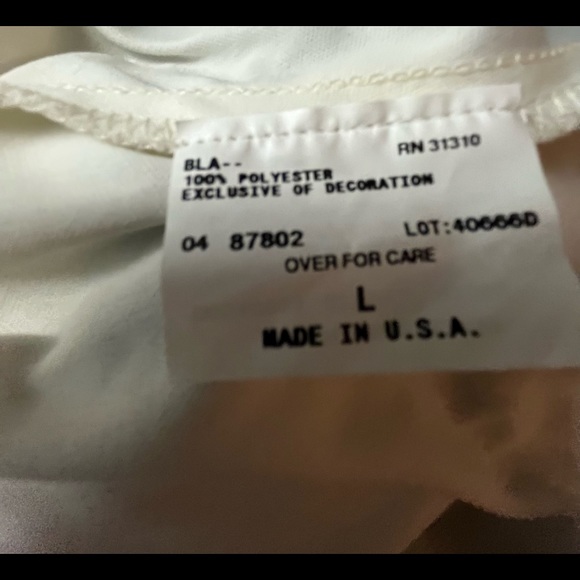 AB STUDIO BLACK CROCHET OVER WHITE SLEEVELESS TOP WITH TIE SIZE LARGE PREOWNED - Picture 6 of 8